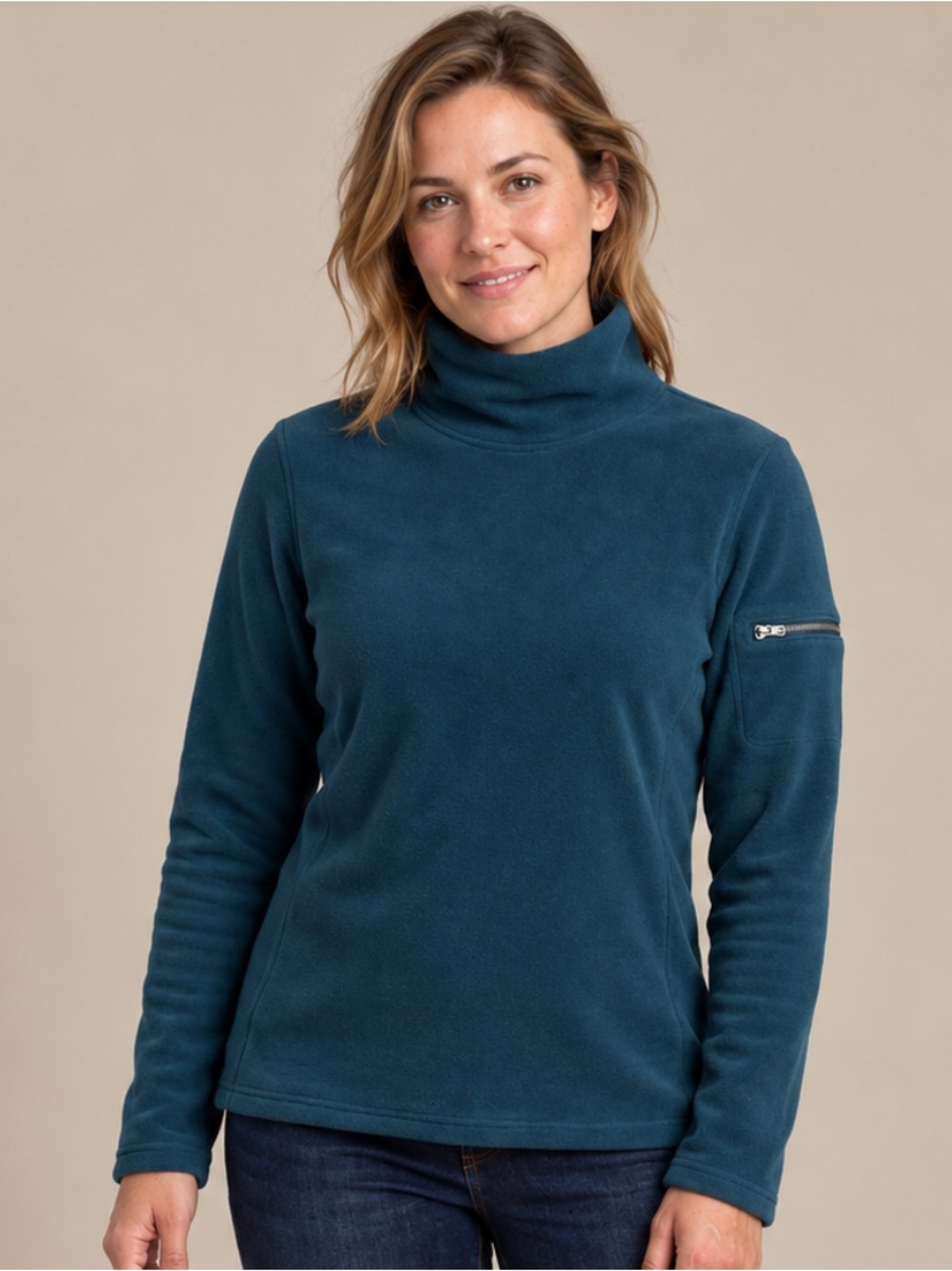 L.L.Bean Fleece Turtleneck – Size L | Outdoor Camping Utilitarian Dark Teal